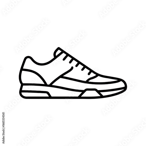Stylish basketball shoe outline in minimalist design  