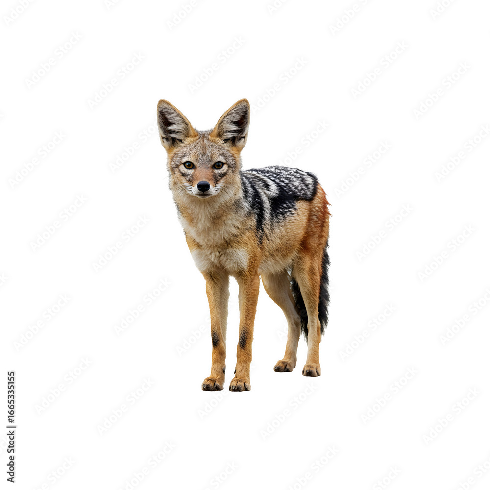 Obraz premium African wild dog isolated on white background, rarewildlife animal perfect for conservation and safari hemes