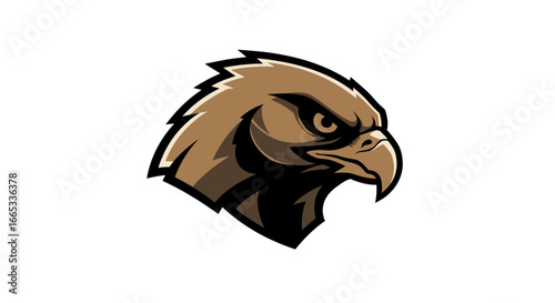 Fierce eagle head logo design on black background