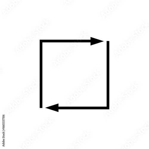 A frame of thin angular arrows forming a rectangular or square. Vector illustration.