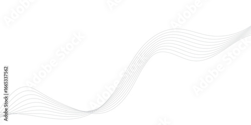 Seamless wave pattern. Digital energy waves technology data science, geometric border pattern. Abstract soft wave lines dynamic flowing light isolated background. Line art striped graphic template
