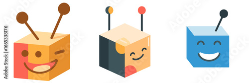 Whimsical cube characters bring joy and playful charm to your creative projects, adding a touch of animated delight and vibrant personality to designs