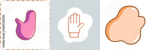 Illustrative hands in playful cartoon style, ideal for educational resources, children's content, or creative designs representing communication and interaction