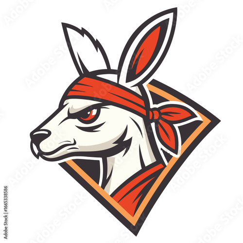 Kangaroo Mascot Logo Vector, Boxing Roo Esports Head Transparent