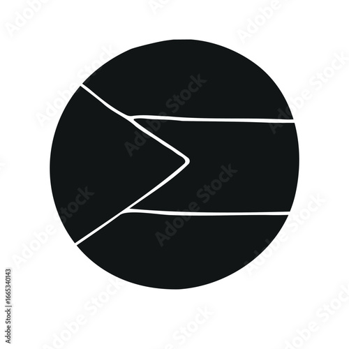 Vector hand drawn sketch doodle outline round Palestine flag isolated on white background