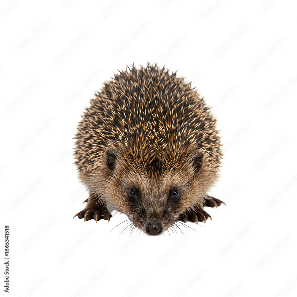 Obraz premium Hedgehog isolated on white background cute wild anial perfect for wildlife, pets, and adorable nature sock photography