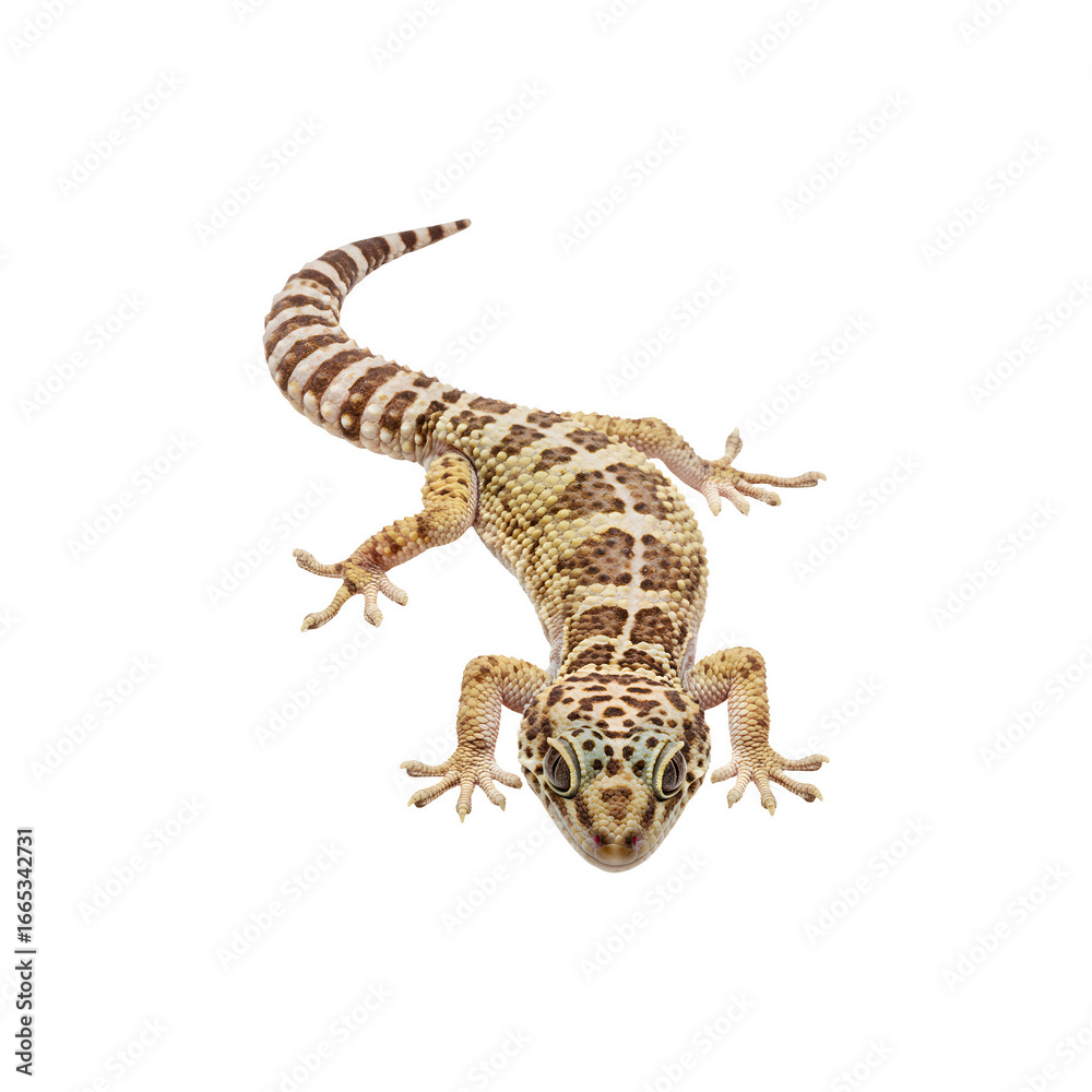 Naklejka premium Desert lizard isolated on white background exotic rptile perfect for wildlife, animals, and desert survval stock photography