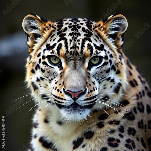 A close-up photo of a wild cat - a snow leopard