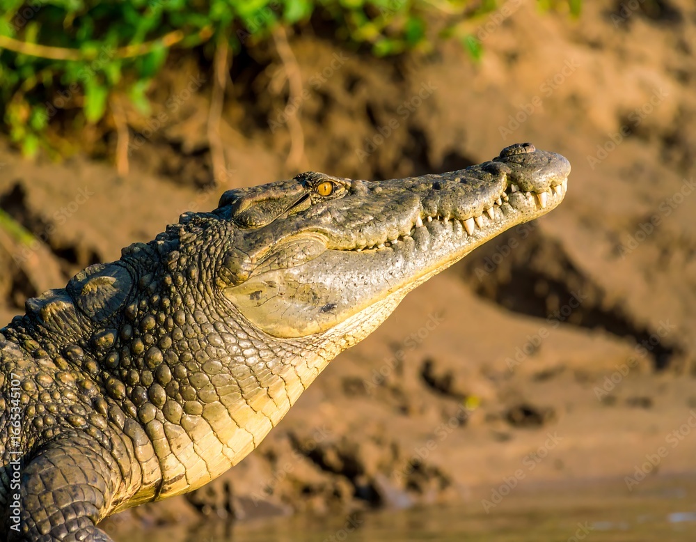 Obraz premium Croc emerging from water