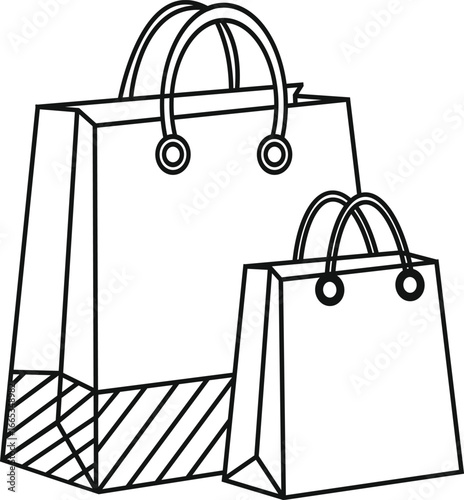 Two shopping bags retail icon illustration for shopping and store design
