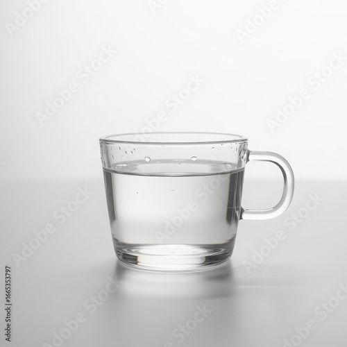 Clear glass mug filled with refreshing water liquid