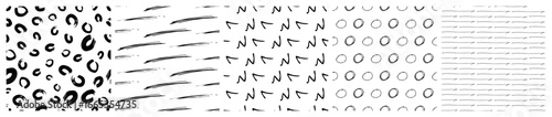Set of seamless patterns with scribble smears