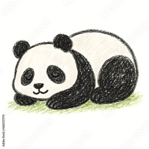판다, 크레용 아트 일러스트, jpeg (panda, crayon art Illustration, jpeg)