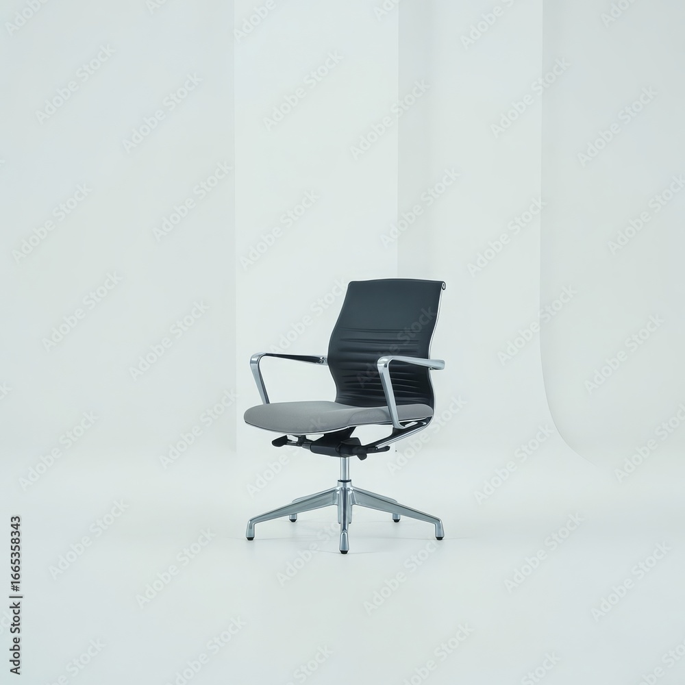 Fototapeta premium Modern gray and black office chair ergonomic