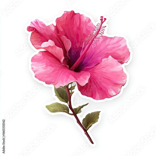 Vibrant pink hibiscus flower