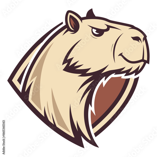 Capybara Mascot Logo Vector, Friendly Rodent Esports Head Transparent