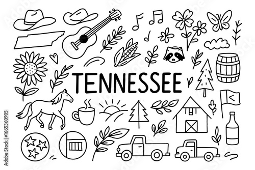 Tennessee doodles: music, nature, and culture in black and white sketches