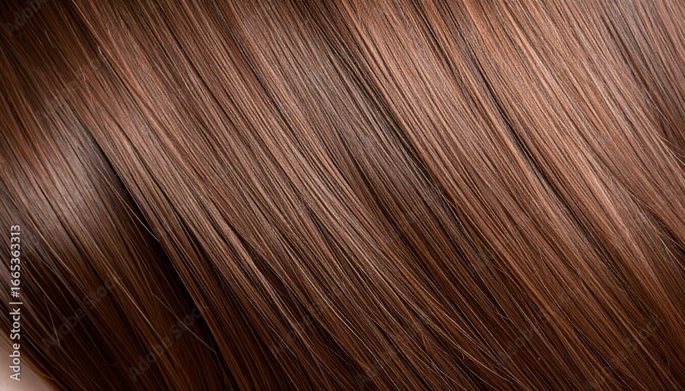 Naklejka premium Close-up view of straight, brown hair