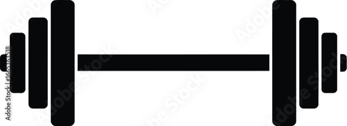 A black icon of a dumbbell on a white background Eps 10