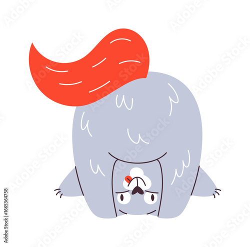 Mischievous naughty cat hand drawn