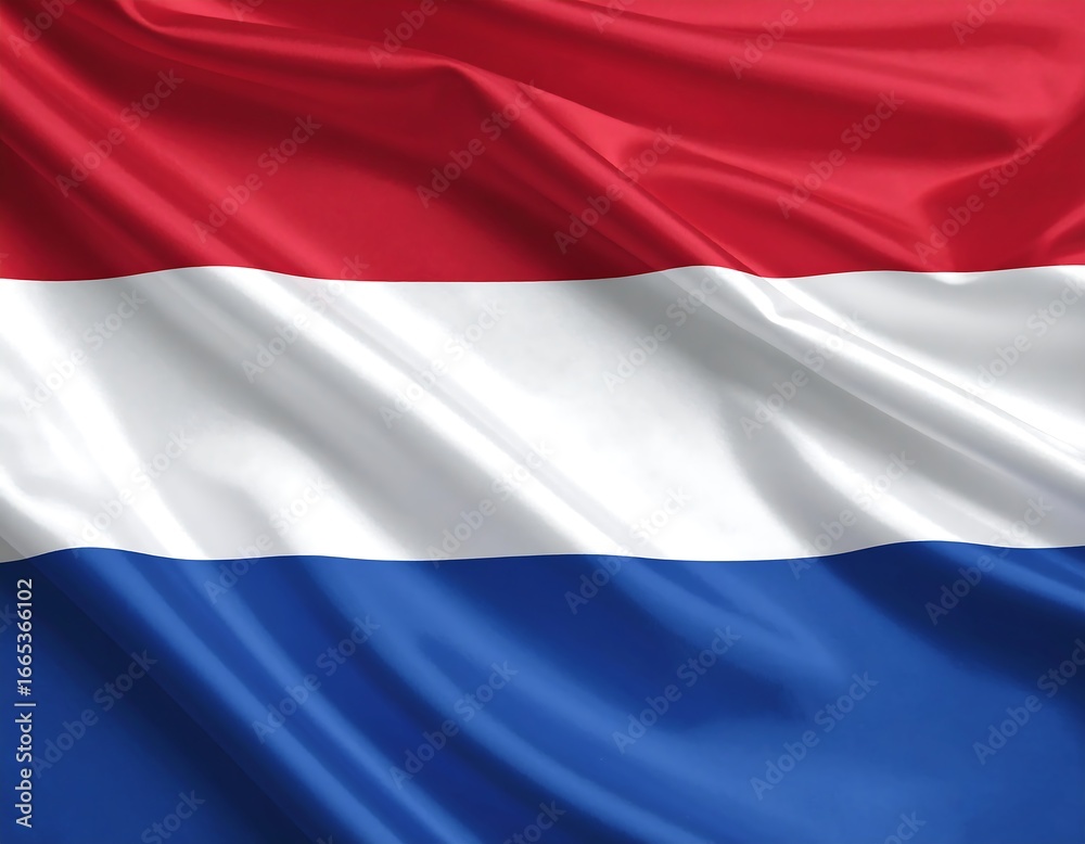 Fototapeta premium Dutch flag with waving fabric texture.