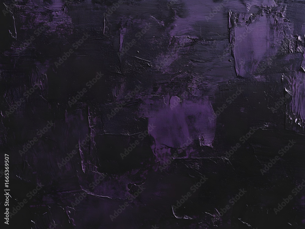 Fototapeta premium Dark Purple Abstract Textured Background Deep Paint Strokes