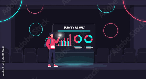 Analysis of survey results using interactive technology in a futuristic environment