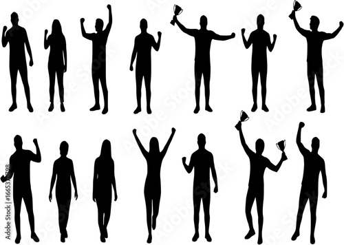 Winner people silhouettes
