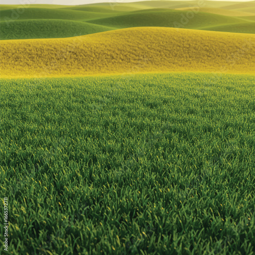 A vibrant gradient 3D render beautifully showcases a sprawling farm field with orderly rows, creating a serene and modern agricultural landscape.