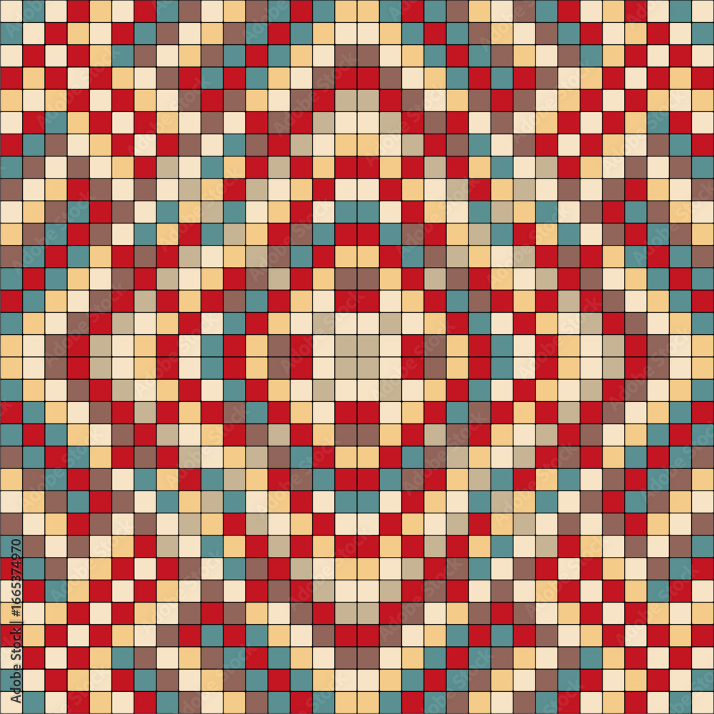 Fototapeta premium Print wallpaper pattern mosaic bright colors background