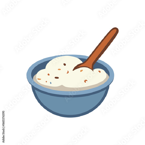 Oatmeal Bowl with Spoon