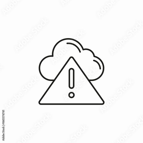 cloud error alert icon sign vector