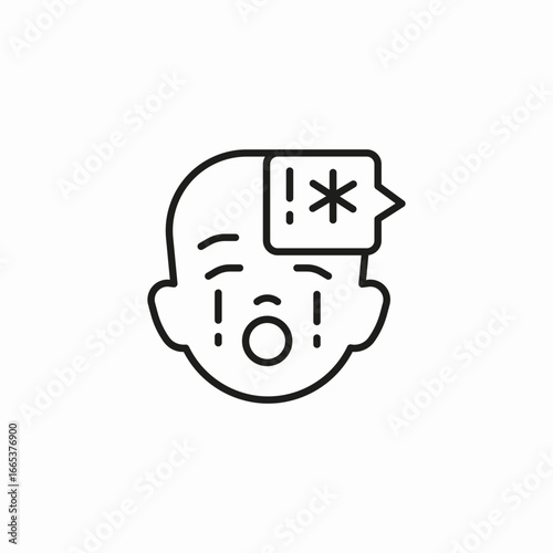 crying baby swearing icon sign vector