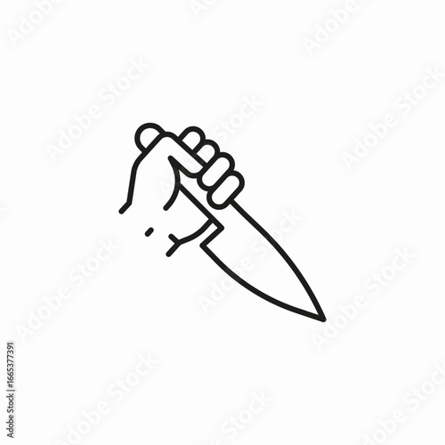 hand holding knife icon sign vector