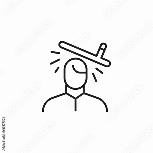head hit baton icon sign vector