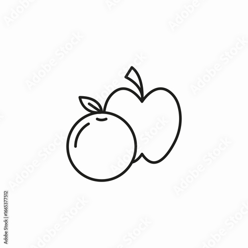 healthy food fruit icon sign vector