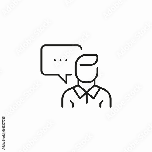 male person talking icon sign vector