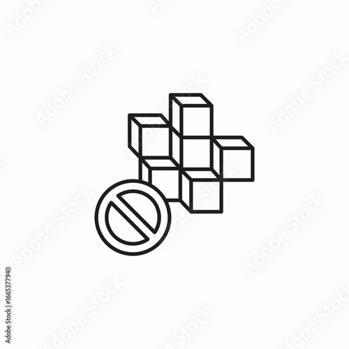 no sugar cubes icon sign vector