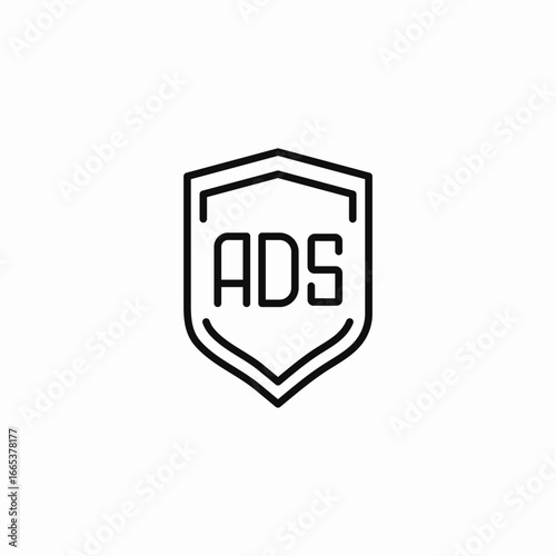 shield with ads icon sign vector