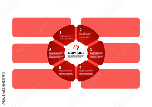 Six element diagram, infographic template, 6 options