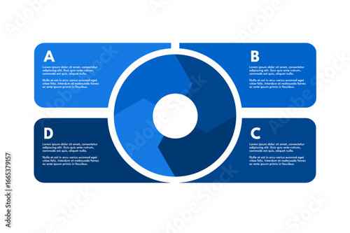 Four element diagram, infographic template
