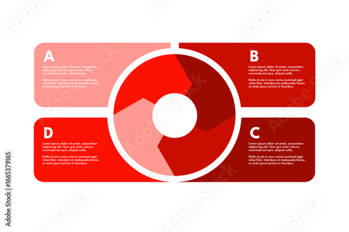 Four element diagram, infographic template