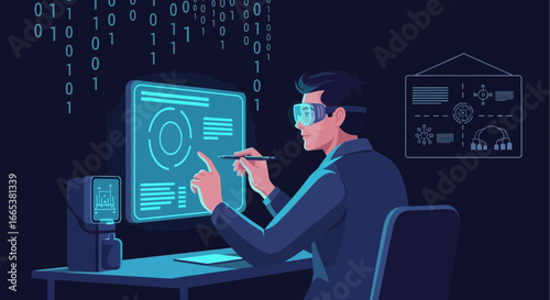 A futuristic concept of virtual reality for data analysis and development visualization