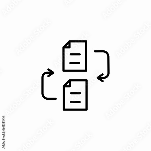 document exchange arrows icon sign vector