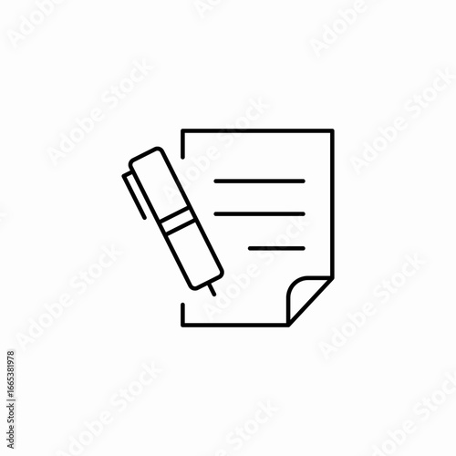 document pen lines icon sign vector