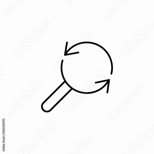 magnifying glass reload  icon sign vector