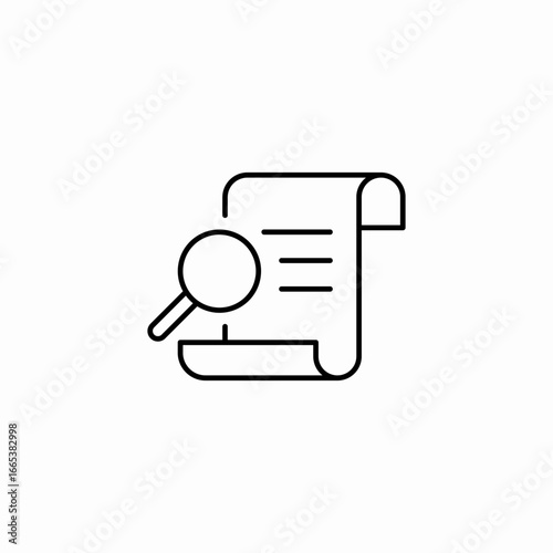 magnifying paper document icon sign vector