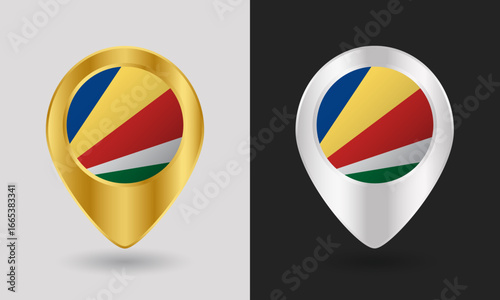 Gold and Silver Seychelles Flag Map Pin Icon Free Download Gold and Silver Seychelles Flag Map Pin Icon - GFXLoad
