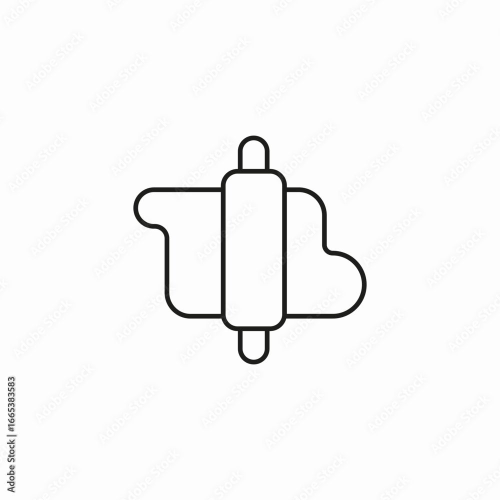Obraz premium rolling pin dough icon sign vector