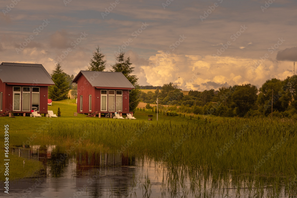 Vocation in camping, located near lake with forest in Latvia. Vocation in camping, located near lake with forest in Latvia.